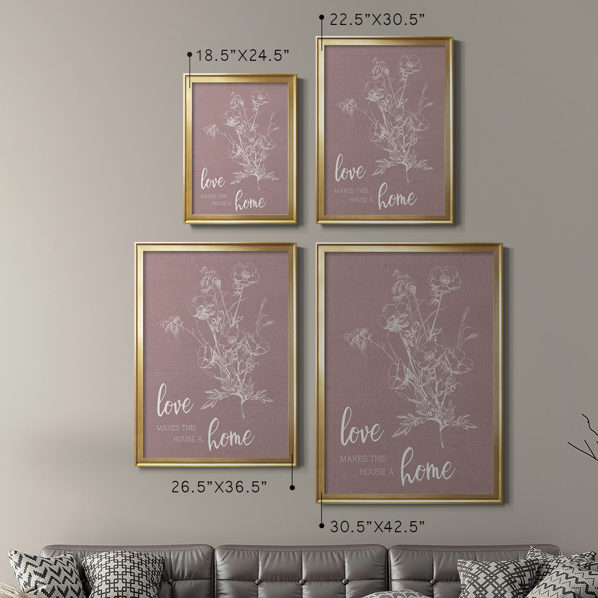 Love Home - Modern Framed Canvas Print