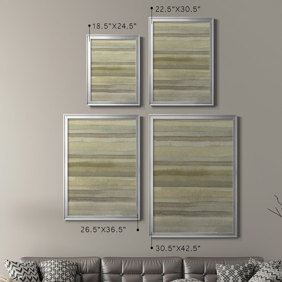 Lines in Neutral I - Modern Framed Canvas Print