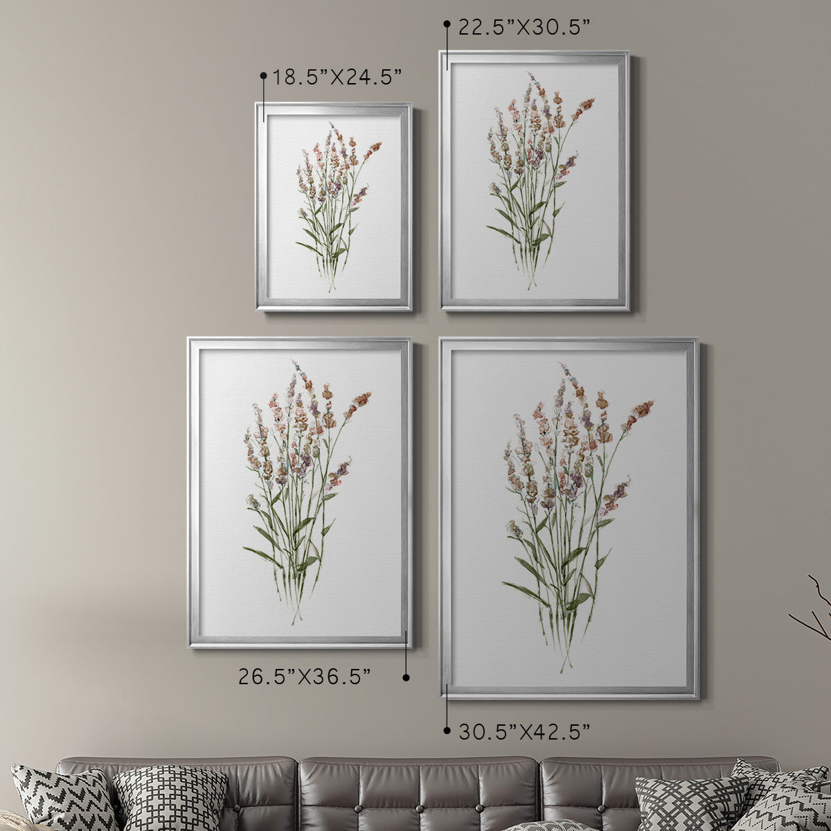 Dainty Botanical II - Modern Framed Canvas Print