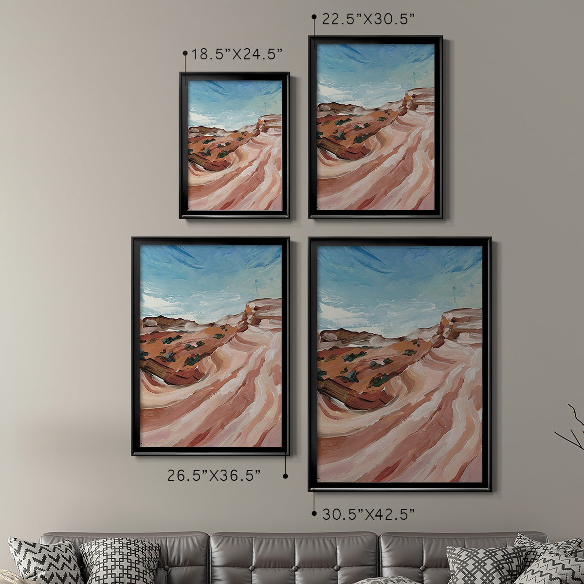 Impasto Plateau II - Modern Framed Canvas Print