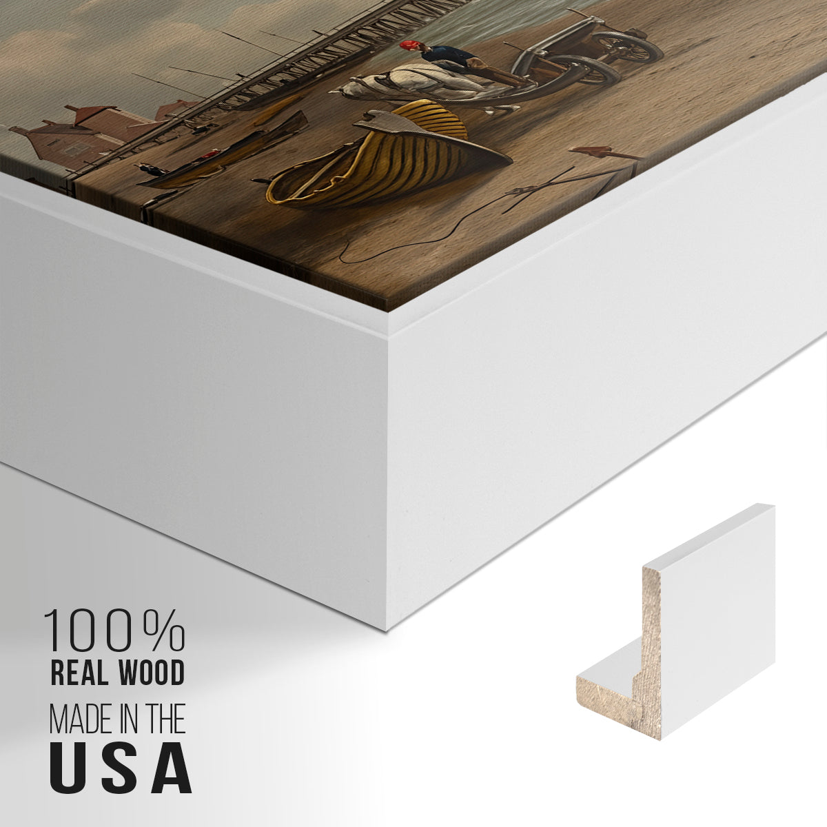 Yarmouth Jetty, 1822 - Floater Framed Canvas Print