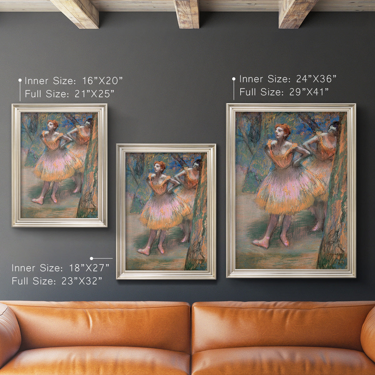 Two Dancers - Ornate Framed Canvas Print