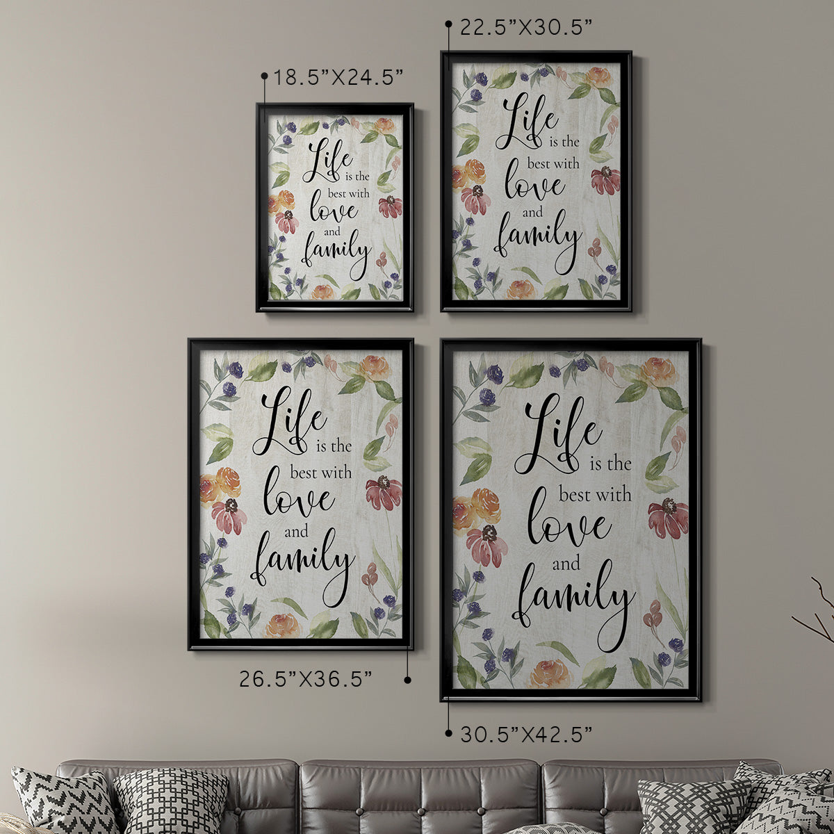 Life is the Best - Modern Framed Canvas Print