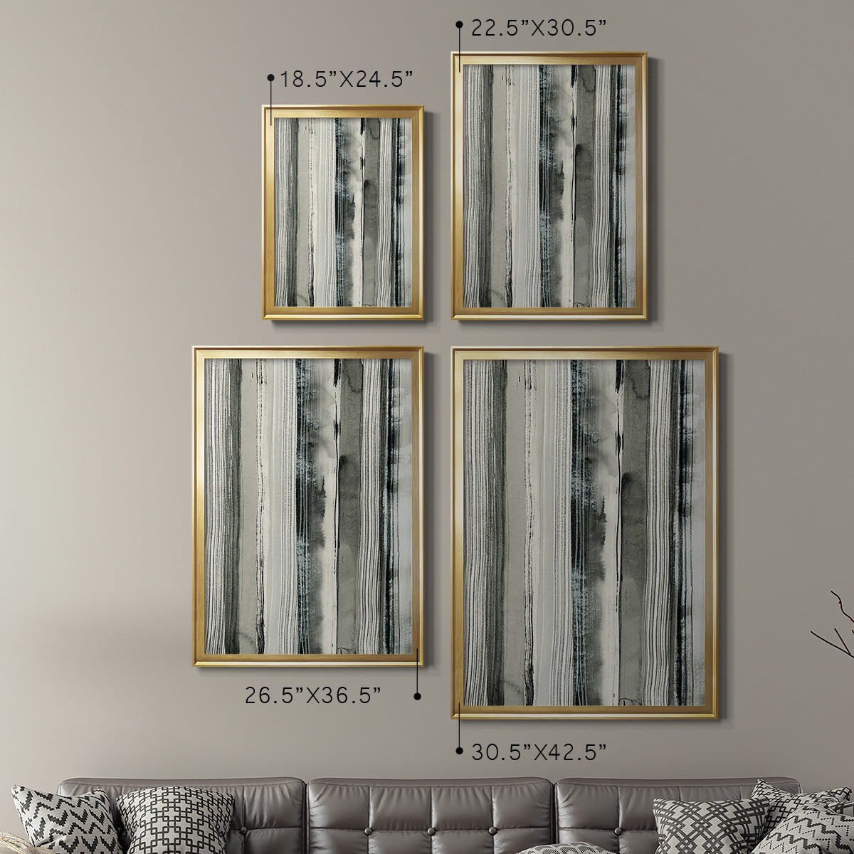 Differing Parallels I - Modern Framed Canvas Print