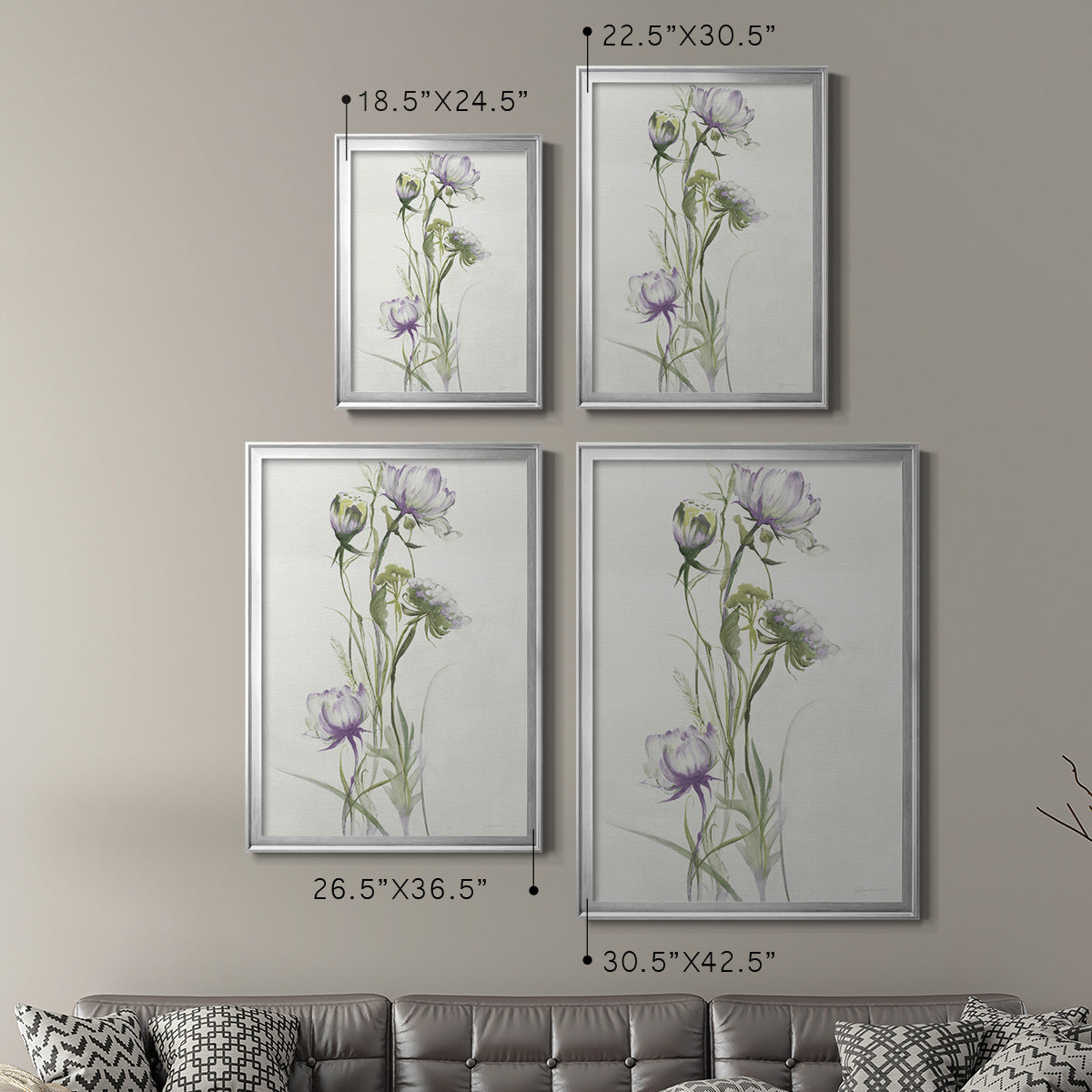 Late Summer Wildflowers I - Modern Framed Canvas Print