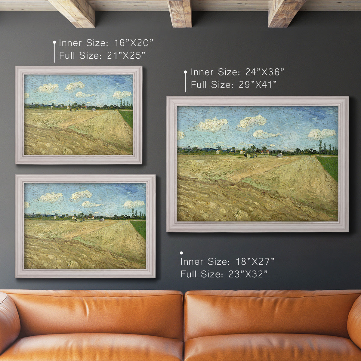 Ploughed Fields - Ornate Framed Canvas Print