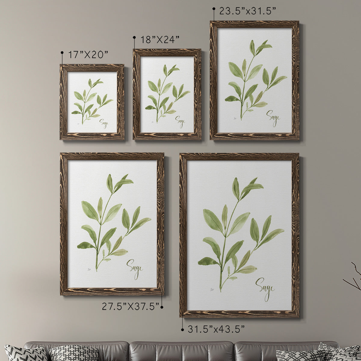 Herb Sage - Premium Framed Canvas 2 Piece Set - Ready to Hang