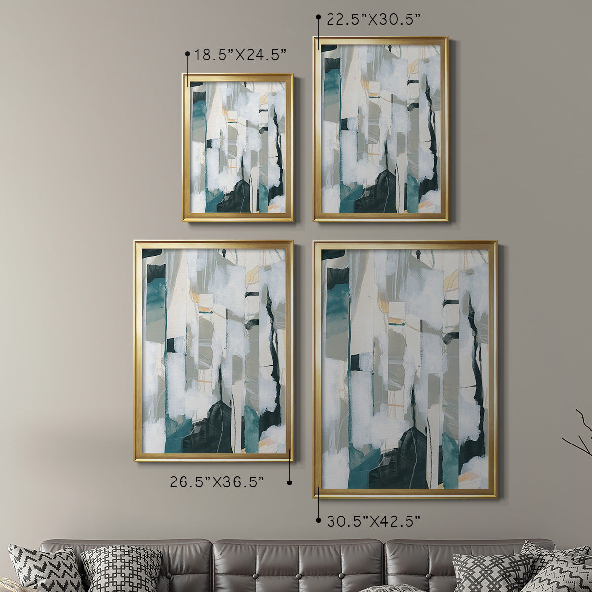 Sea Cavern Strata I - Modern Framed Canvas Print