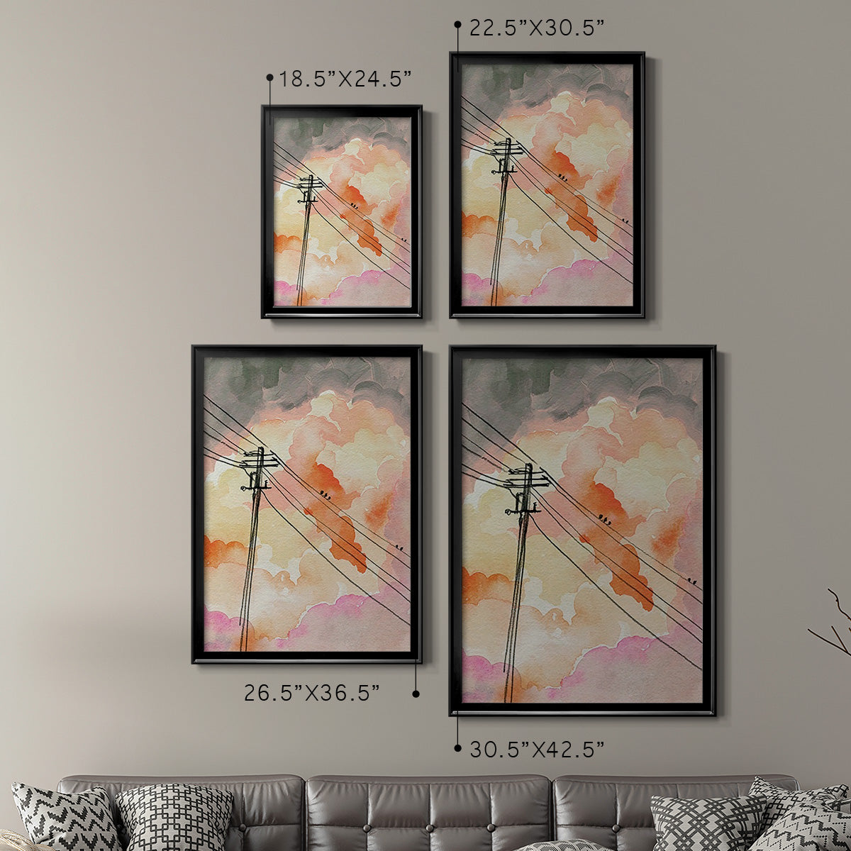Cloudy Communication II - Modern Framed Canvas Print