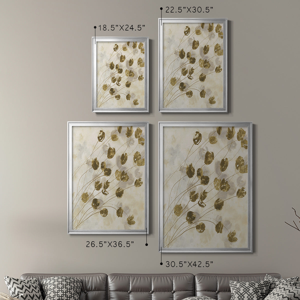 Elegance In Bloom IV - Modern Framed Canvas Print