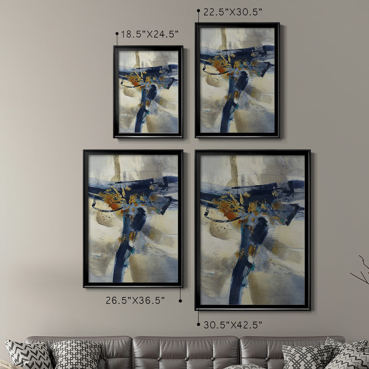 Blast - Modern Framed Canvas Print