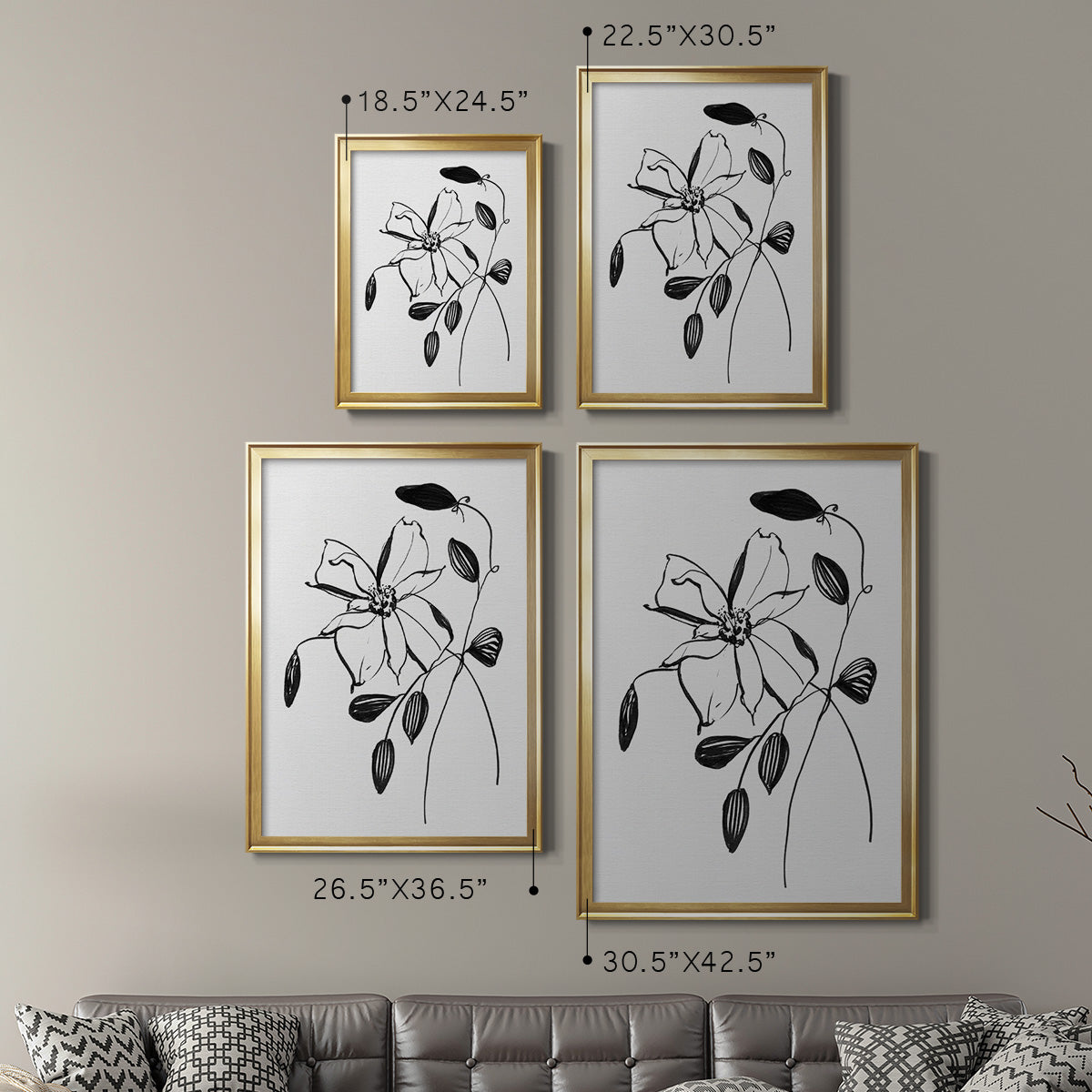 Wild Clematis II - Modern Framed Canvas Print