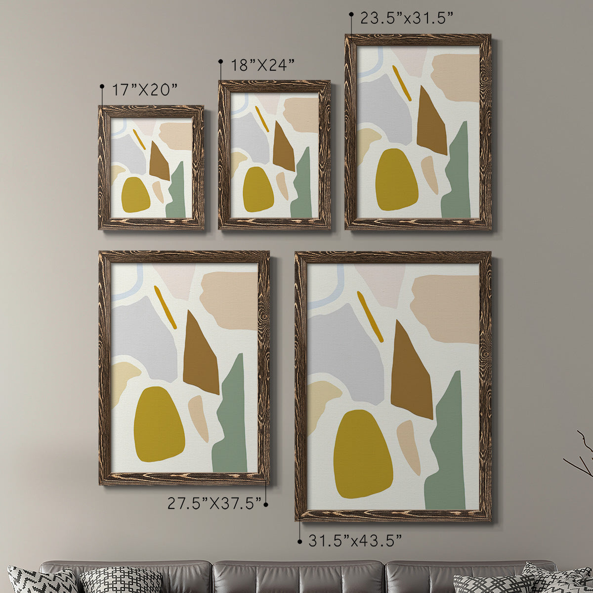 Pastel Splotches I - Premium Framed Canvas 2 Piece Set - Ready to Hang