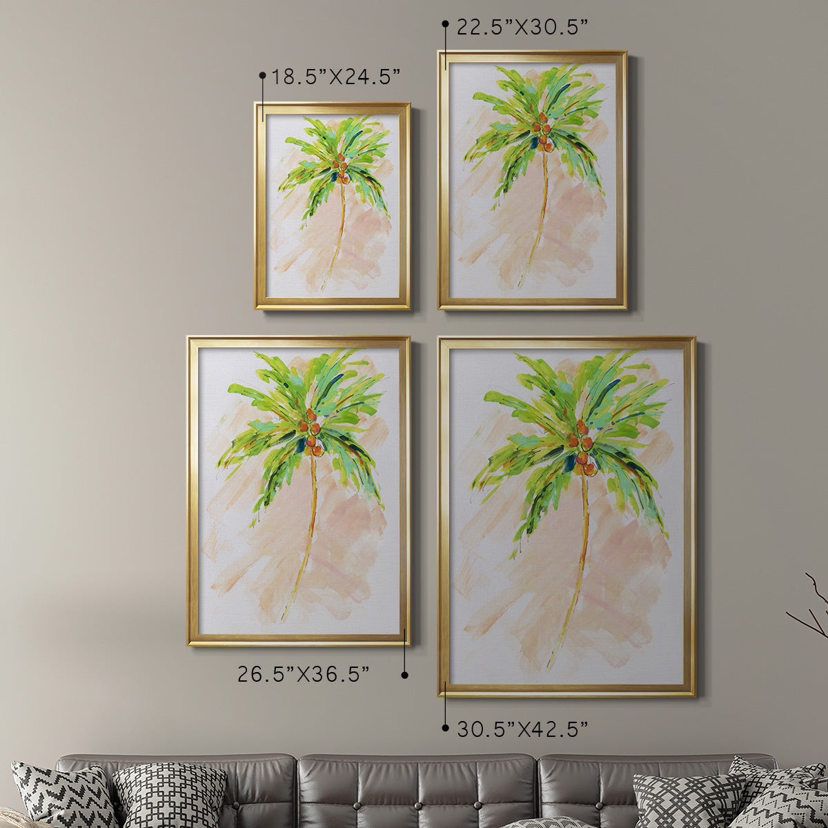 Coconut Palm II - Modern Framed Canvas Print