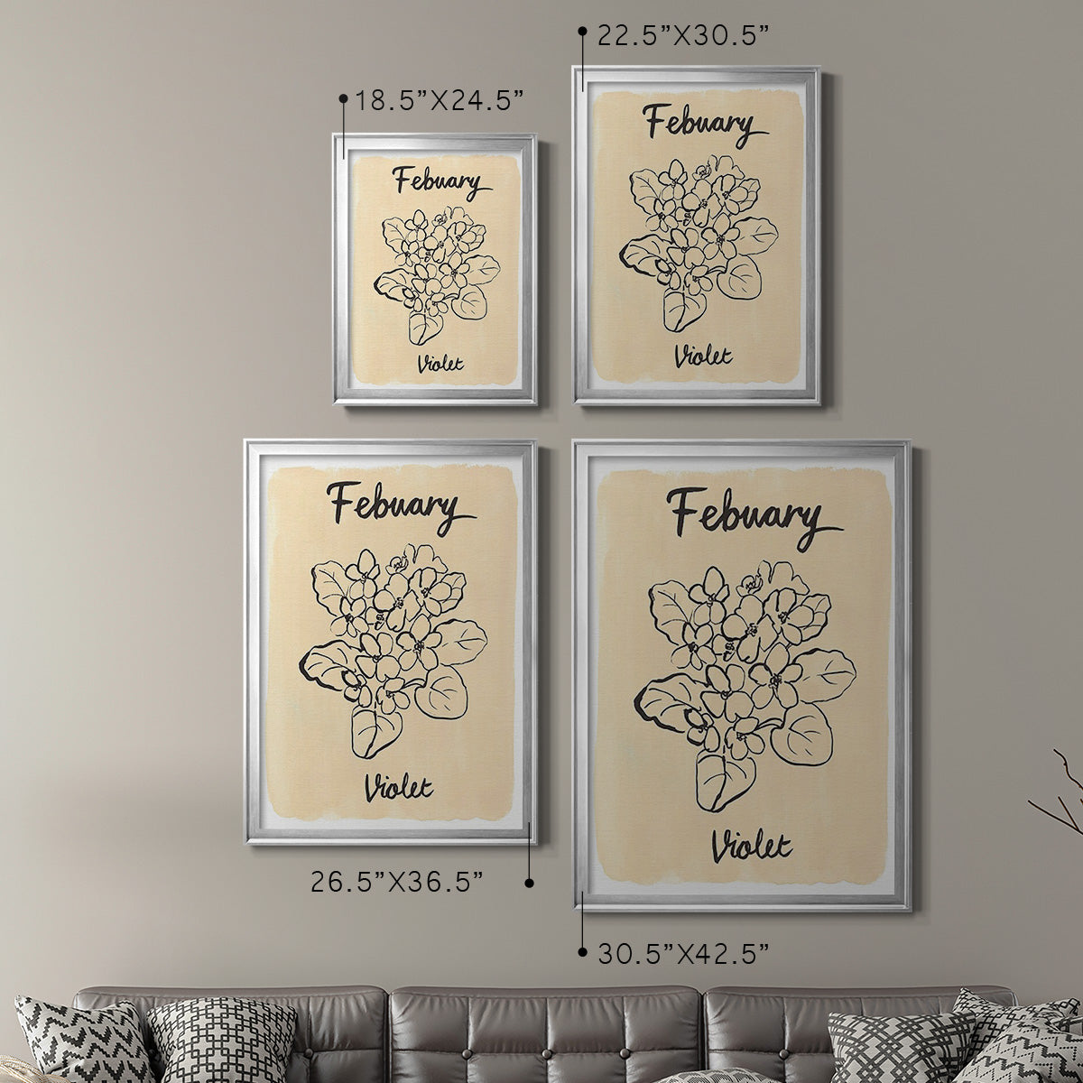 Birth Month II - Modern Framed Canvas Print