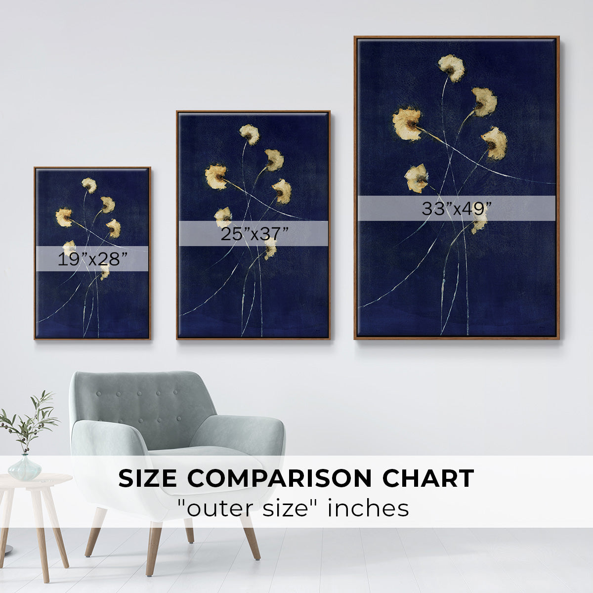 Indigo 1 - Floater Framed Canvas Print