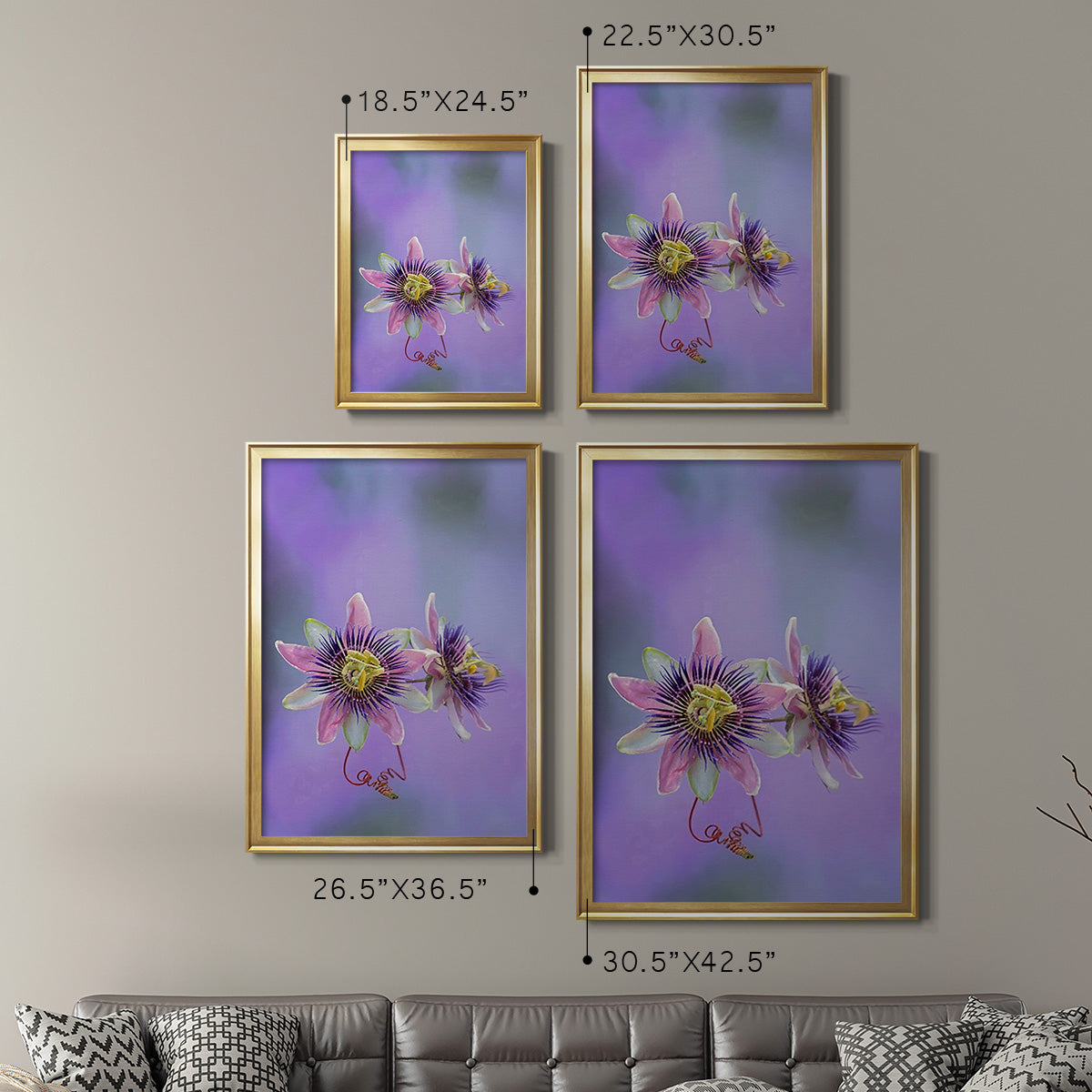 Exotic Flower Burst II - Modern Framed Canvas Print