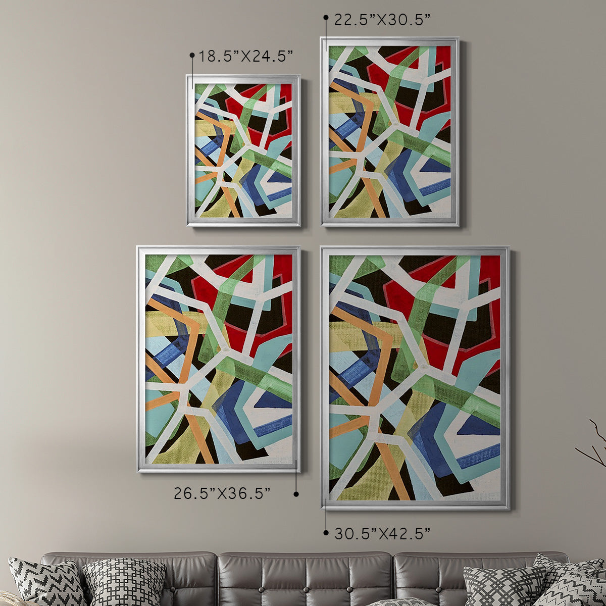 Magnetic Color I - Modern Framed Canvas Print