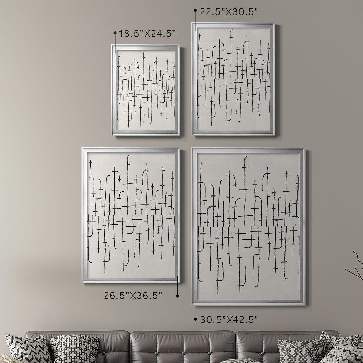 Vertical Arrangement II - Modern Framed Canvas Print