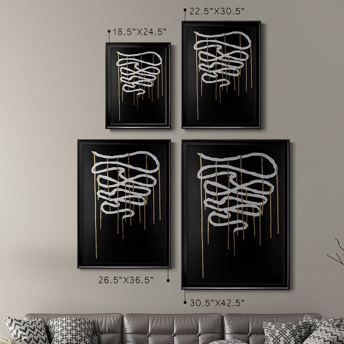 Weeping Ribbon II - Modern Framed Canvas Print