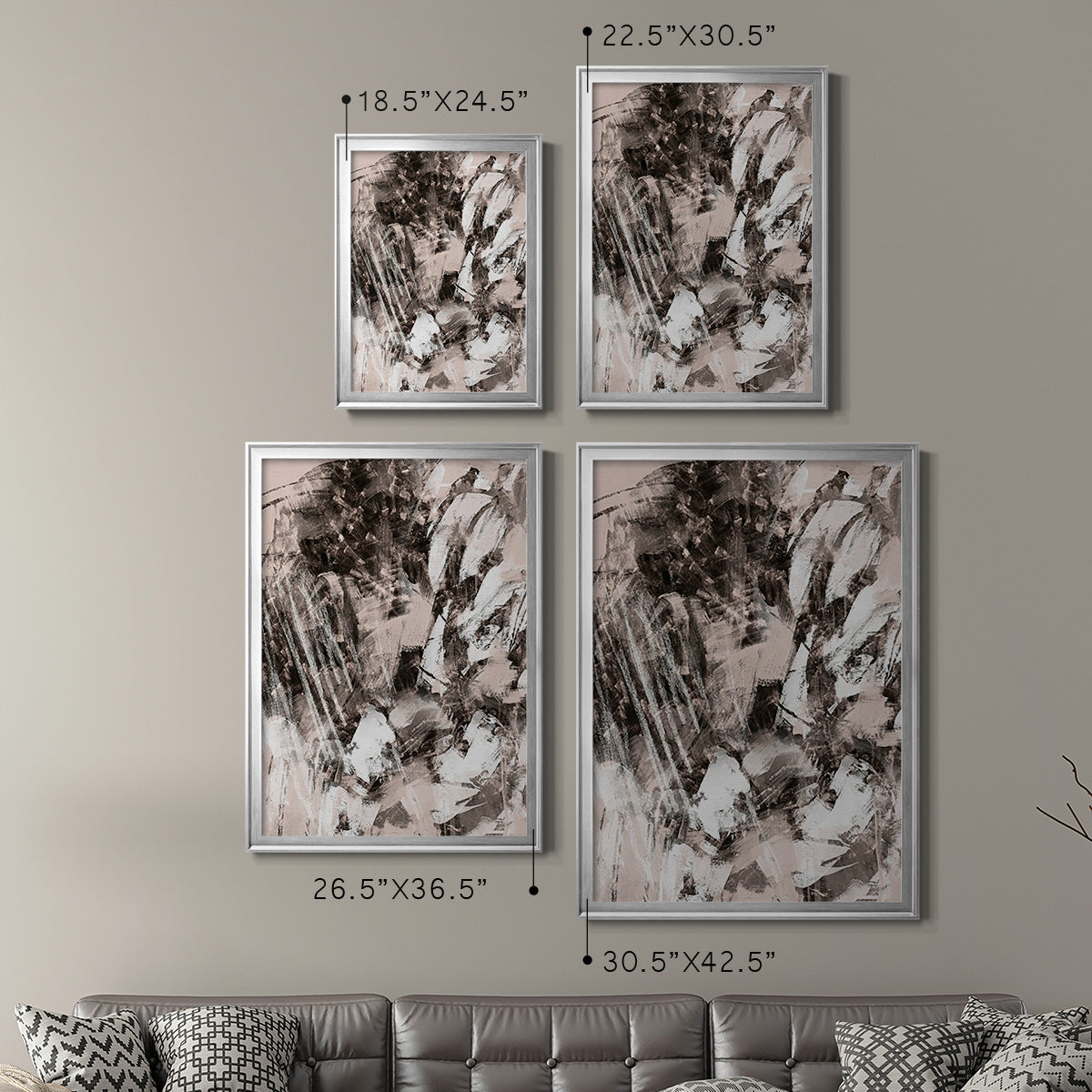 Blush Blackboard I - Modern Framed Canvas Print