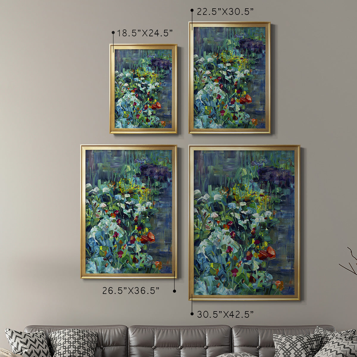 Lots of Love in the Garden - Modern Framed Canvas Print