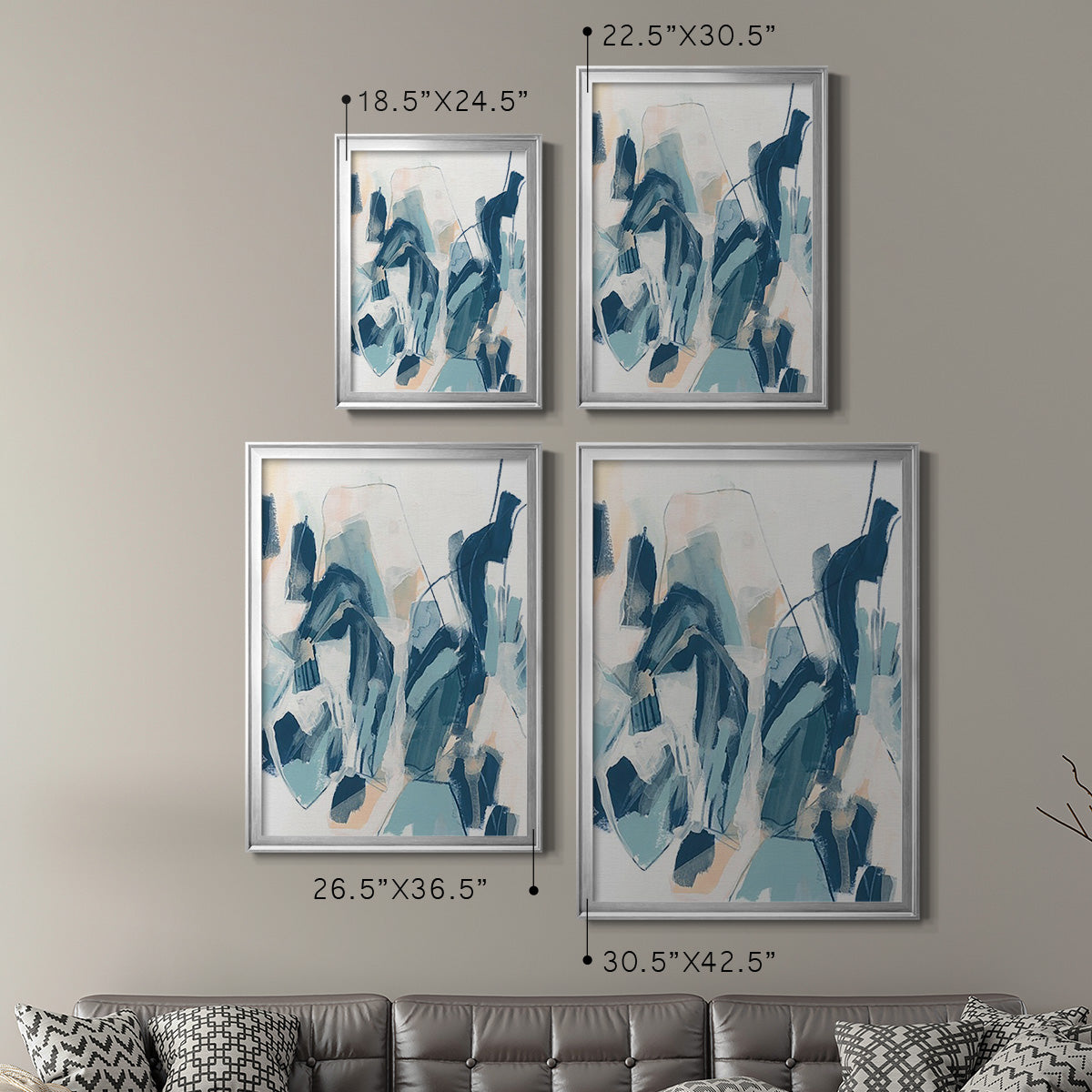 Interlocking Melody II - Modern Framed Canvas Print