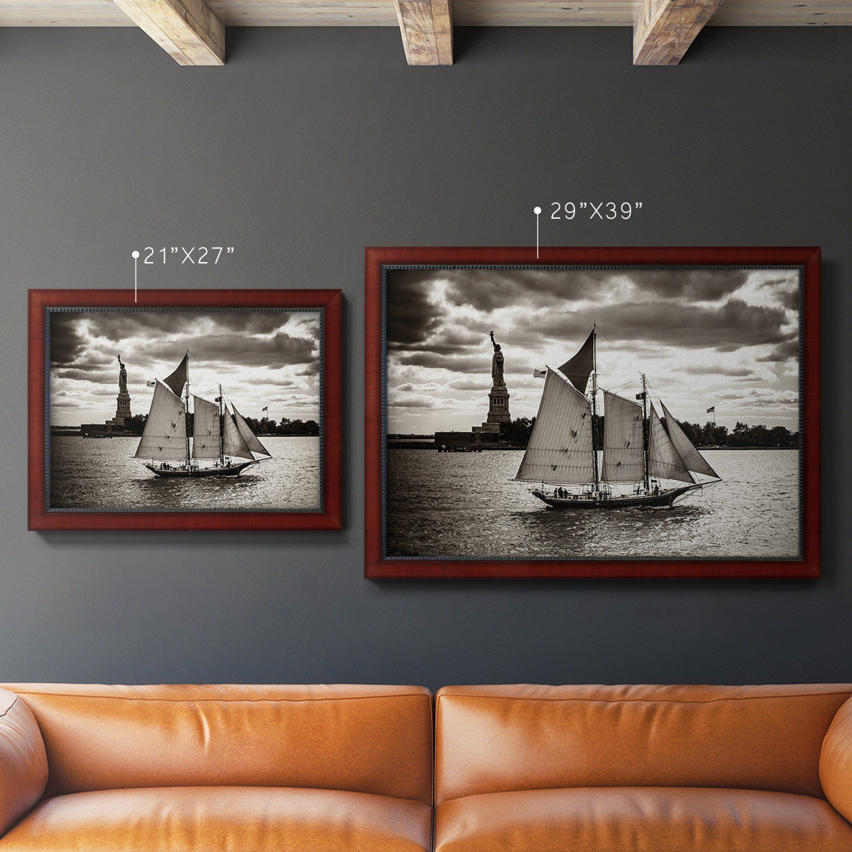 The Clipper & the Liberty Premium Framed Canvas- Ready to Hang