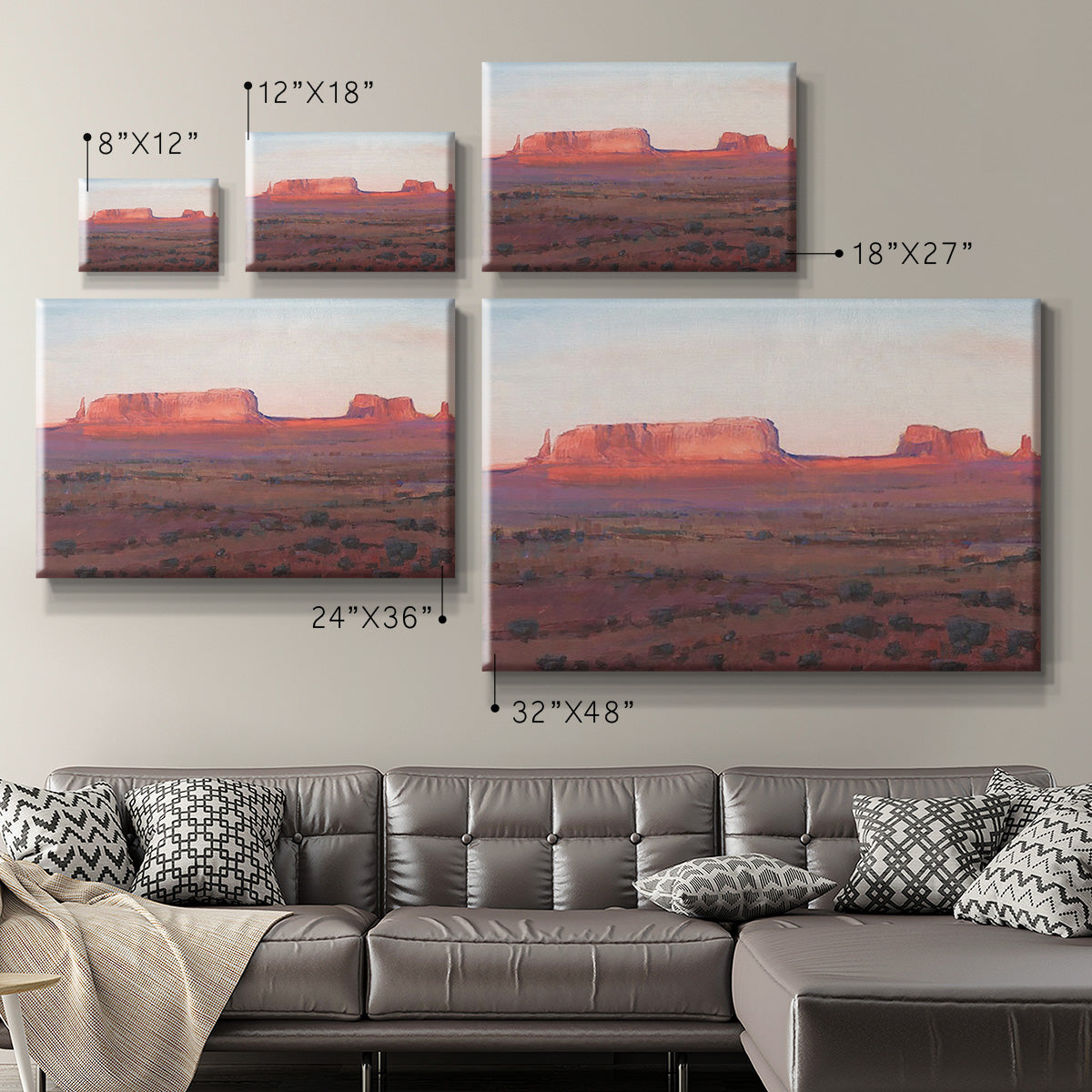 Red Rocks at Dusk I Premium Gallery Wrapped Canvas - Ready to Hang