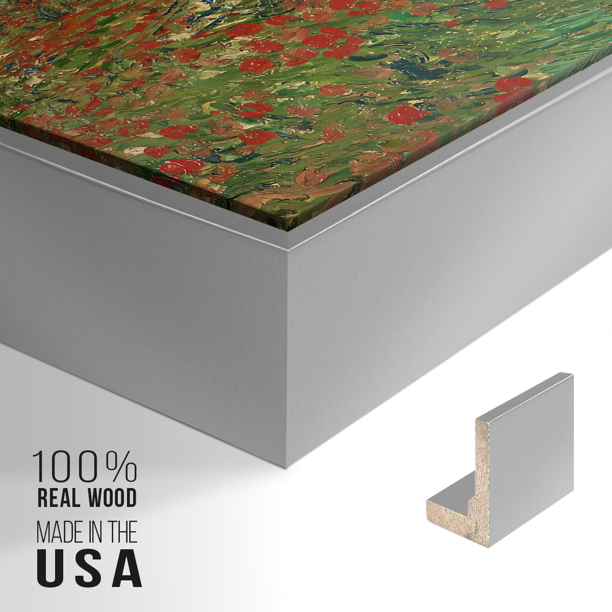 Field with Poppies, 1889 - Floater Framed Canvas Print