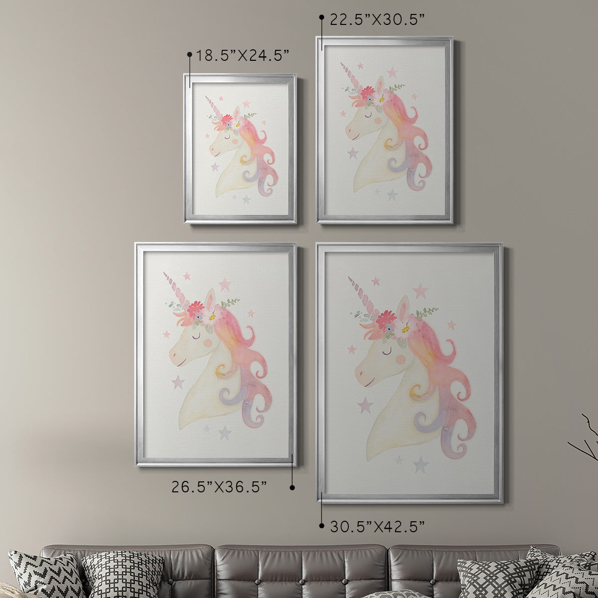 Sweet Unicorn I - Modern Framed Canvas Print