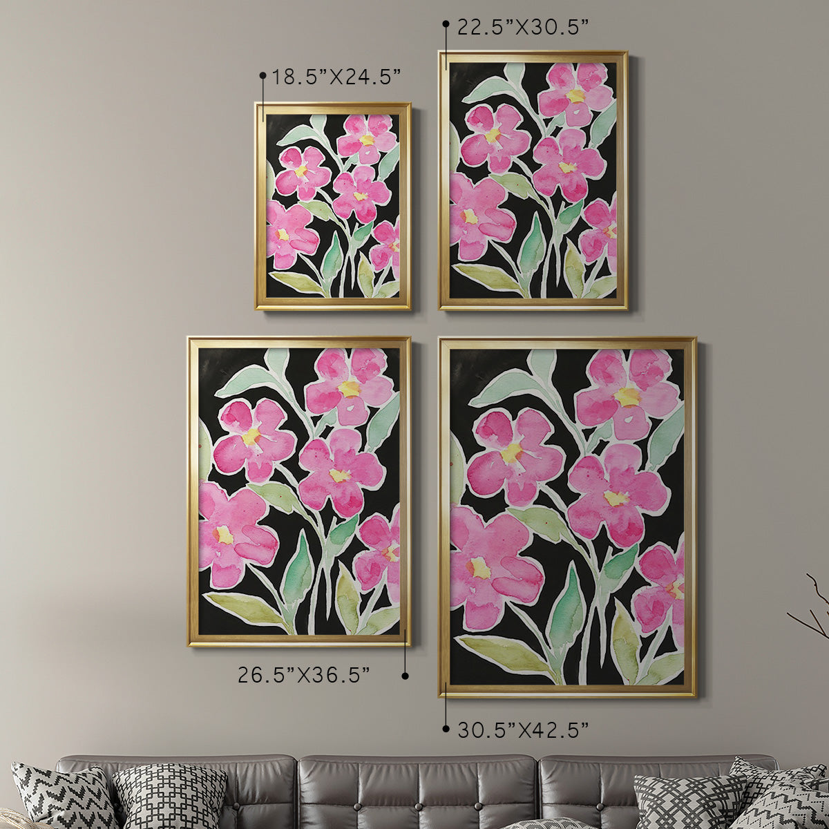 Floral Choir - Modern Framed Canvas Print