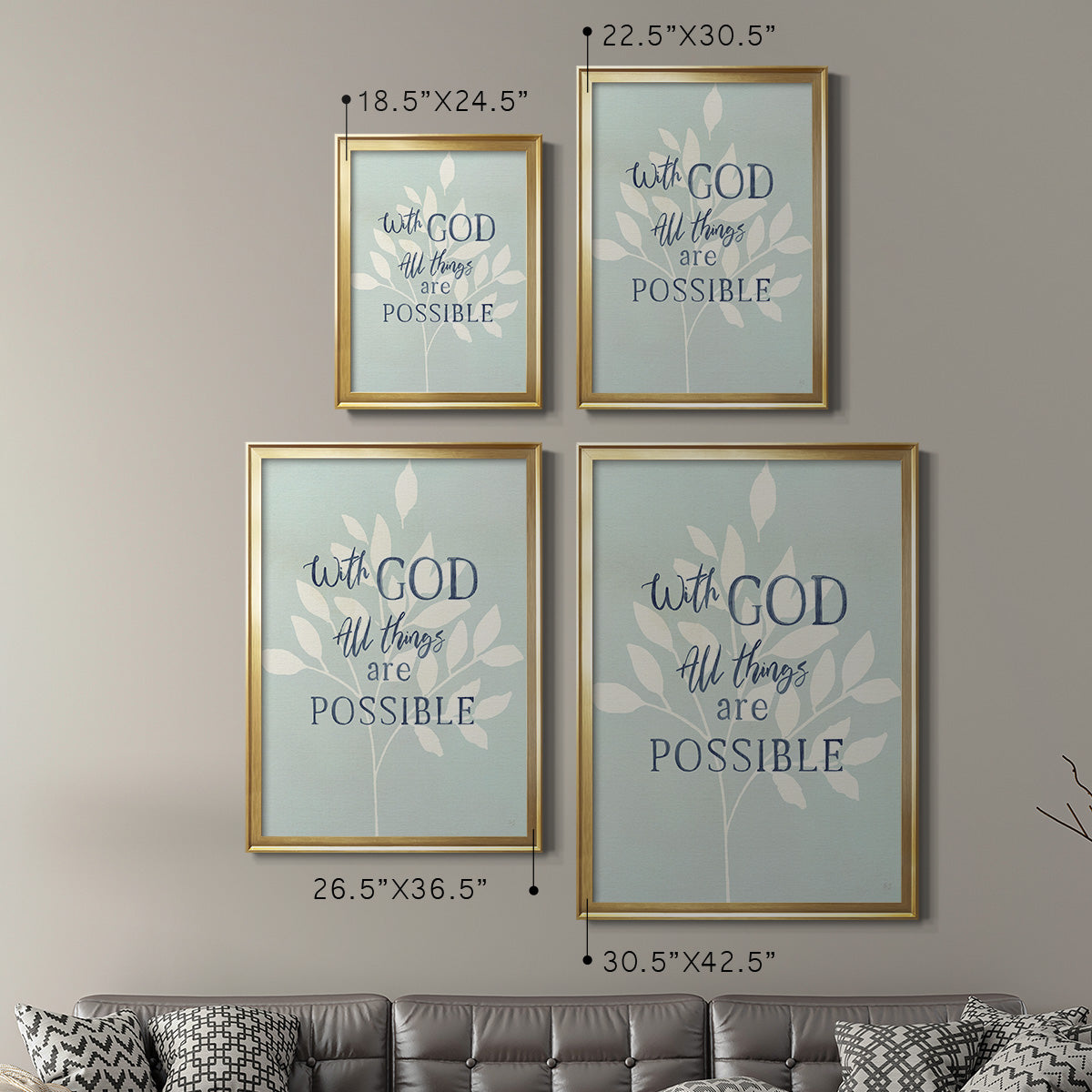 All Things - Modern Framed Canvas Print