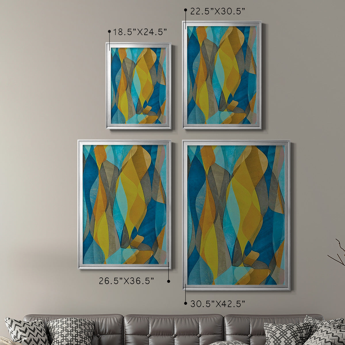 Colorful Cascade II - Modern Framed Canvas Print