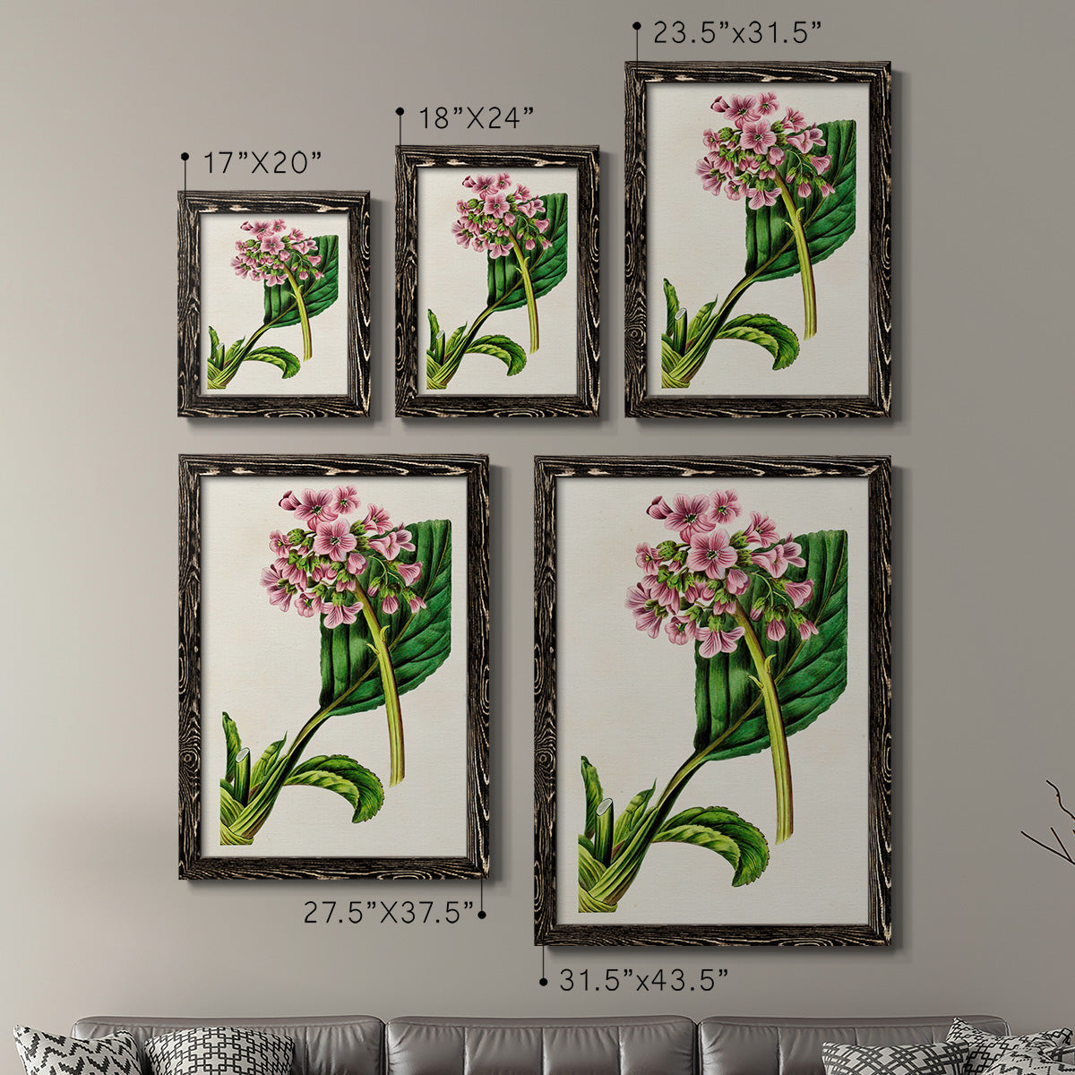 Antique Floral Folio III - Premium Framed Canvas 2 Piece Set - Ready to Hang