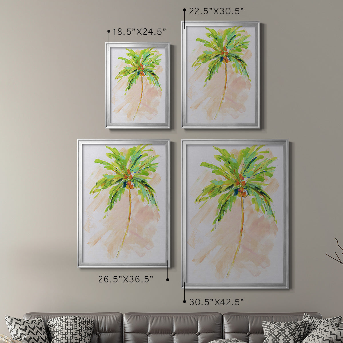 Coconut Palm II - Modern Framed Canvas Print