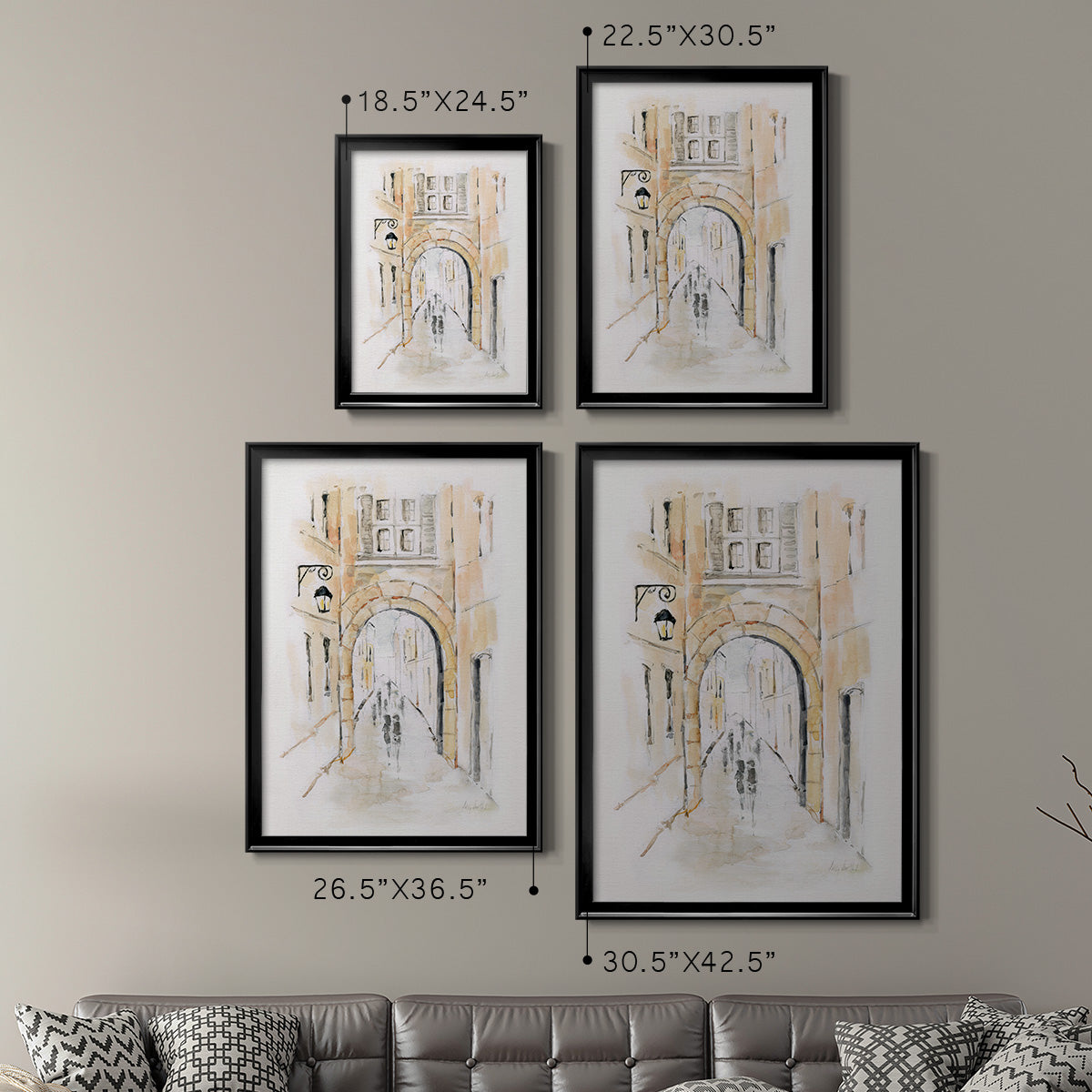 Venice Market Day II - Modern Framed Canvas Print