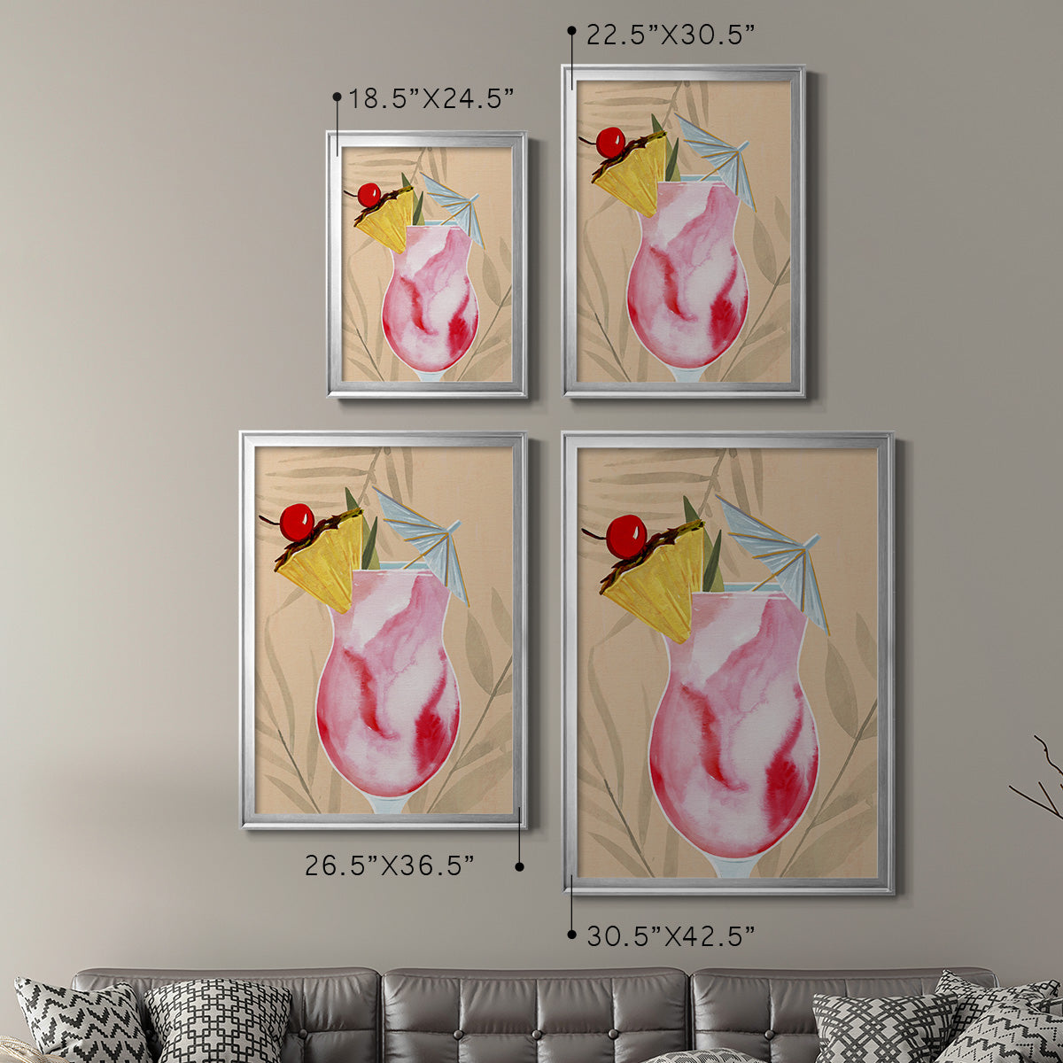 Tropical Cocktail II - Modern Framed Canvas Print