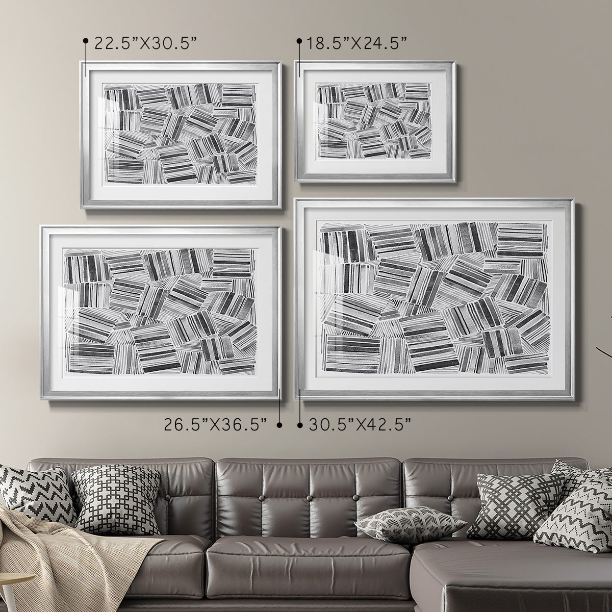 Quilted Pattern III - Modern Framed Art Print