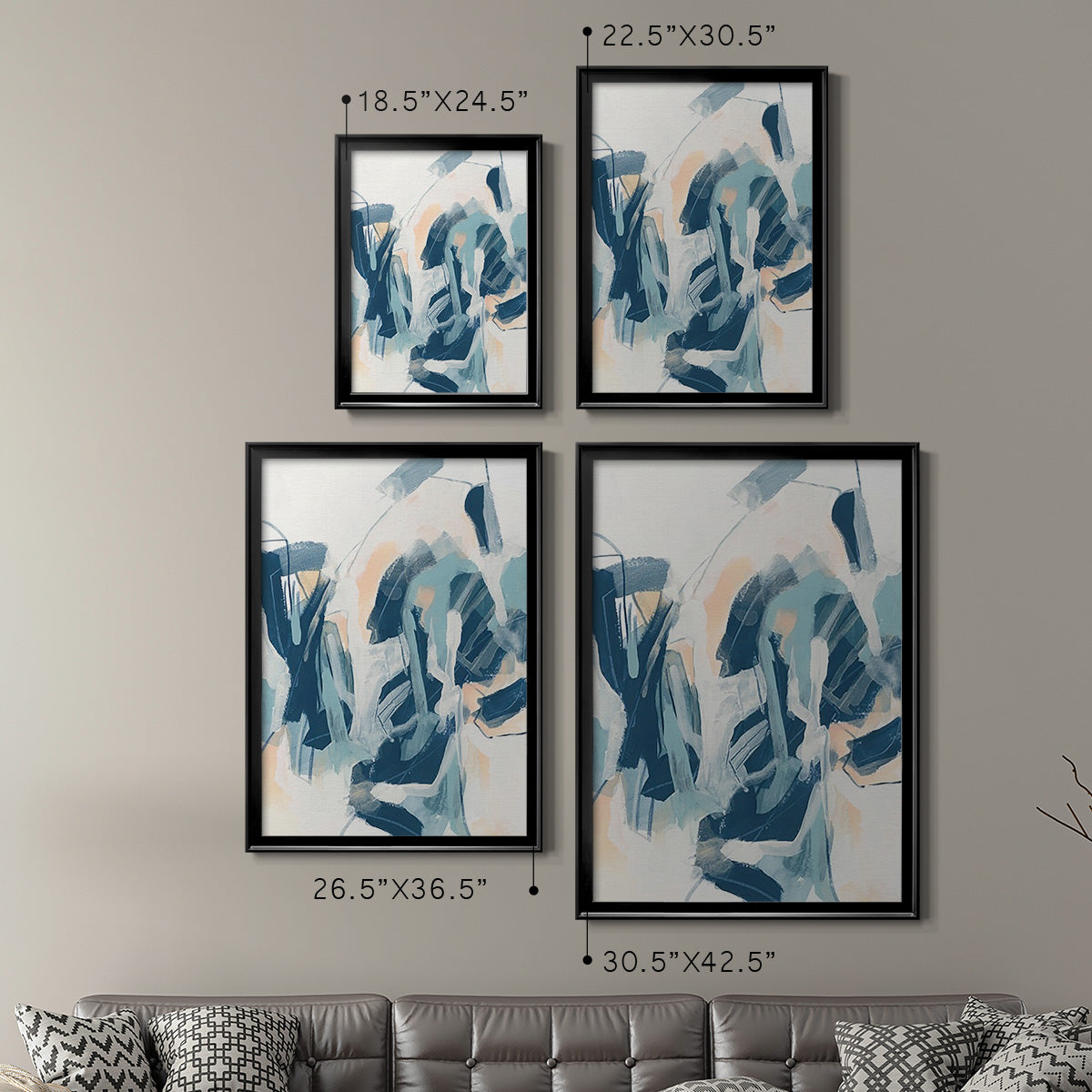 Interlocking Melody I - Modern Framed Canvas Print