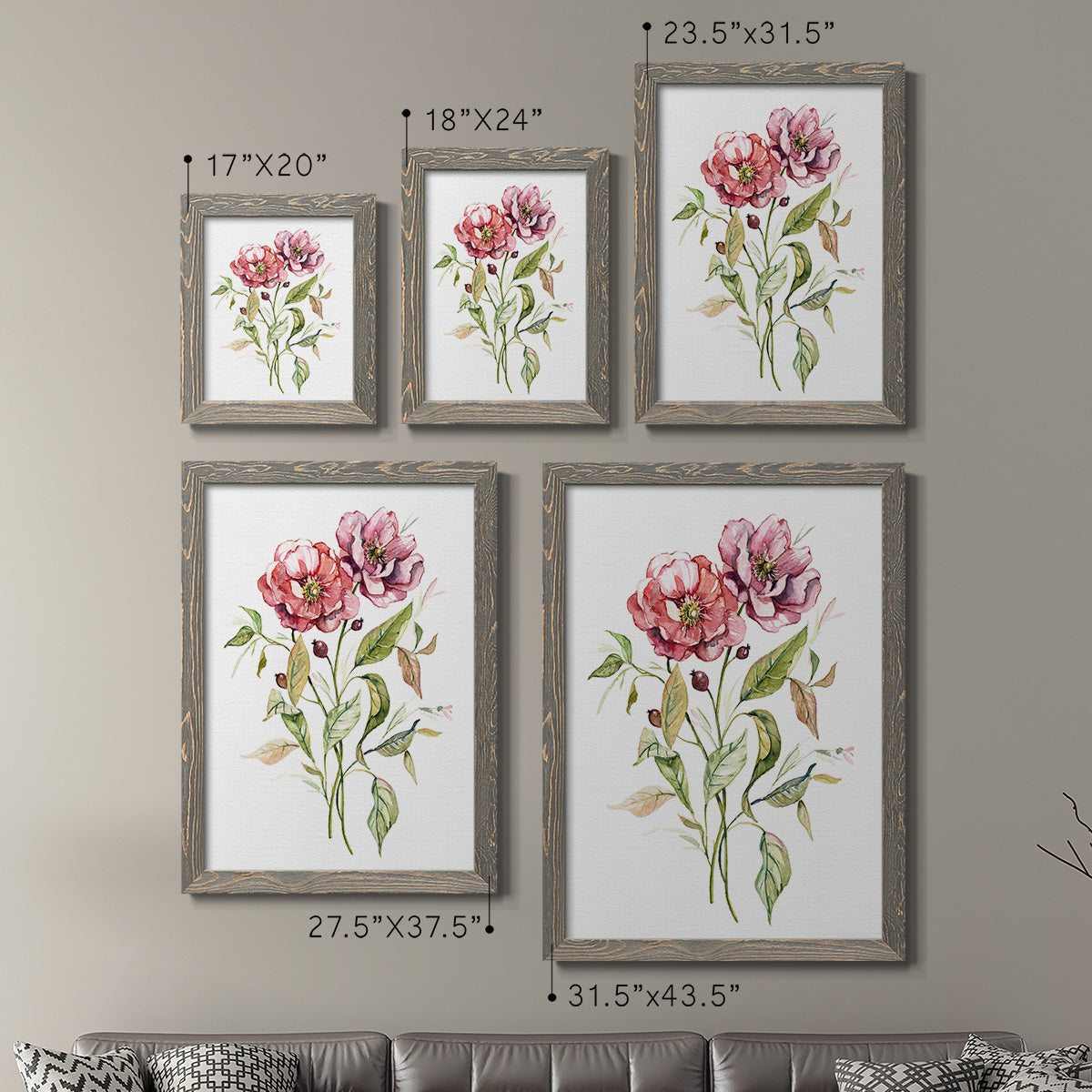 Wild Roses - Premium Framed Canvas 2 Piece Set - Ready to Hang