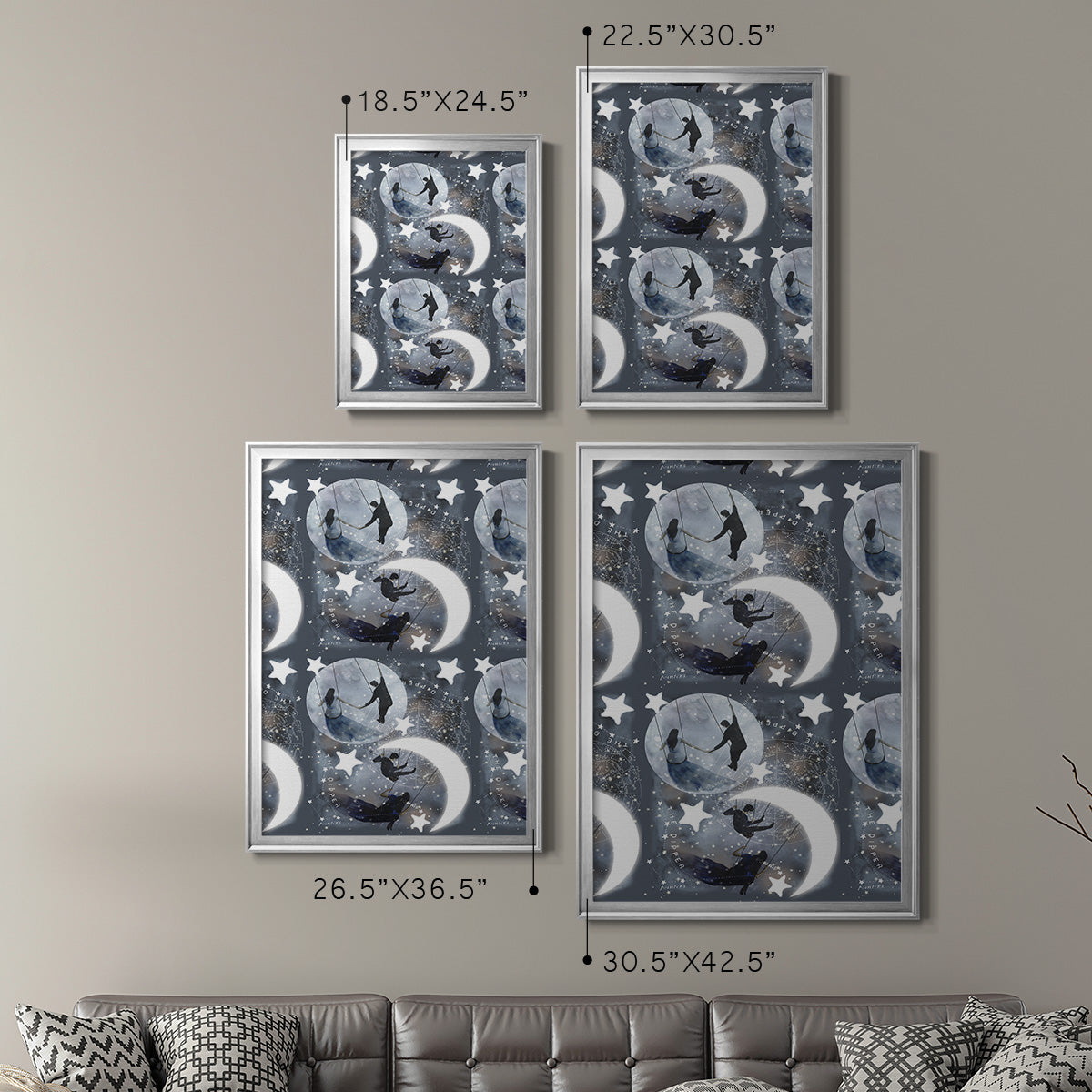 Celestial Love Collection E - Modern Framed Canvas Print