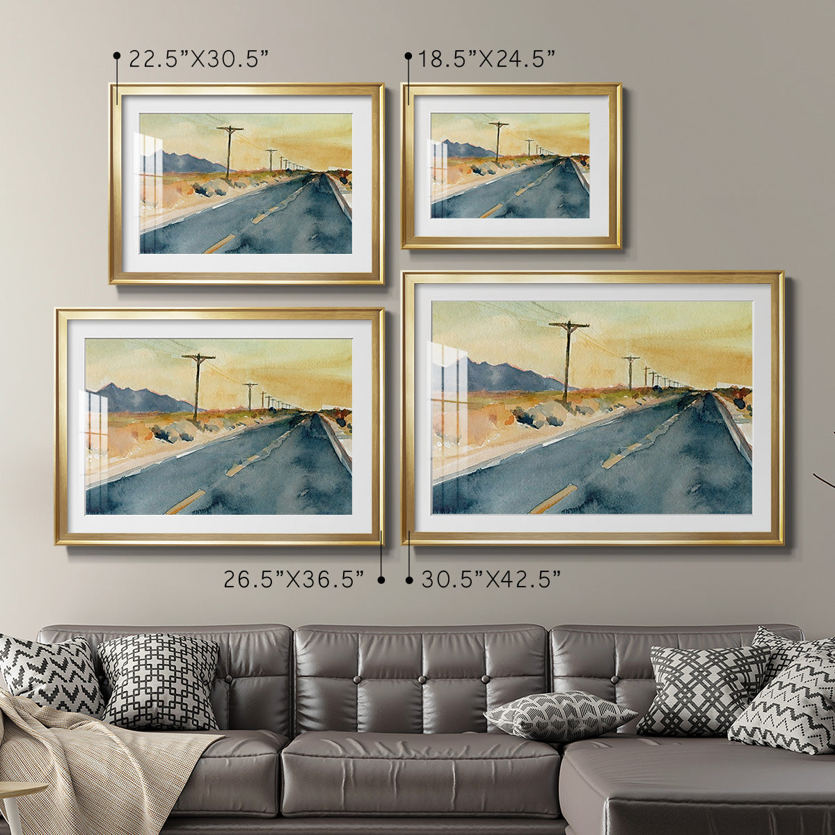 Deserted Highway II Premium Framed Print - Ready to Hang