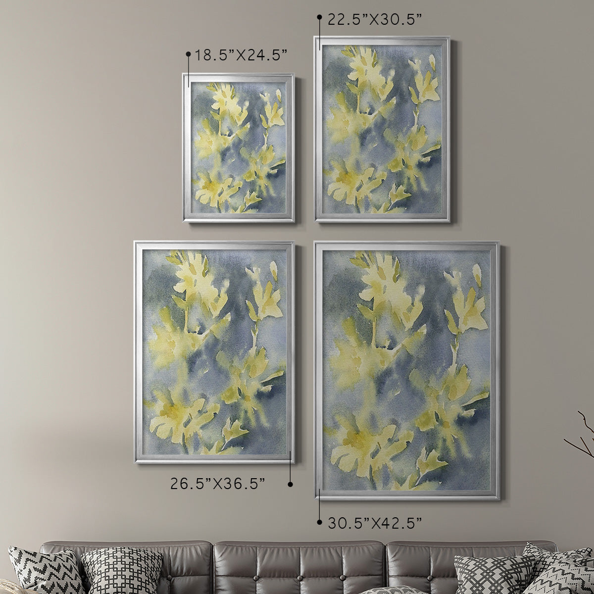 Forsythia Blooms II - Modern Framed Canvas Print