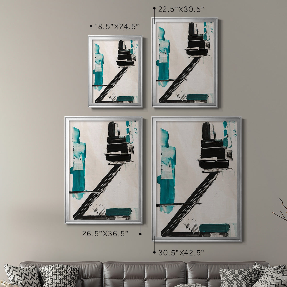 Geometry Notes IV - Modern Framed Canvas Print