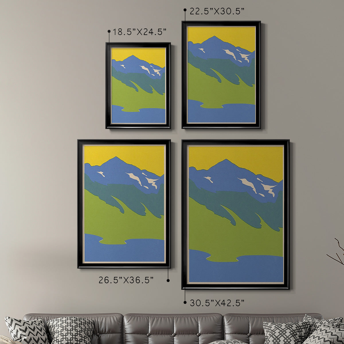 Bright Glacial Lake I - Modern Framed Canvas Print