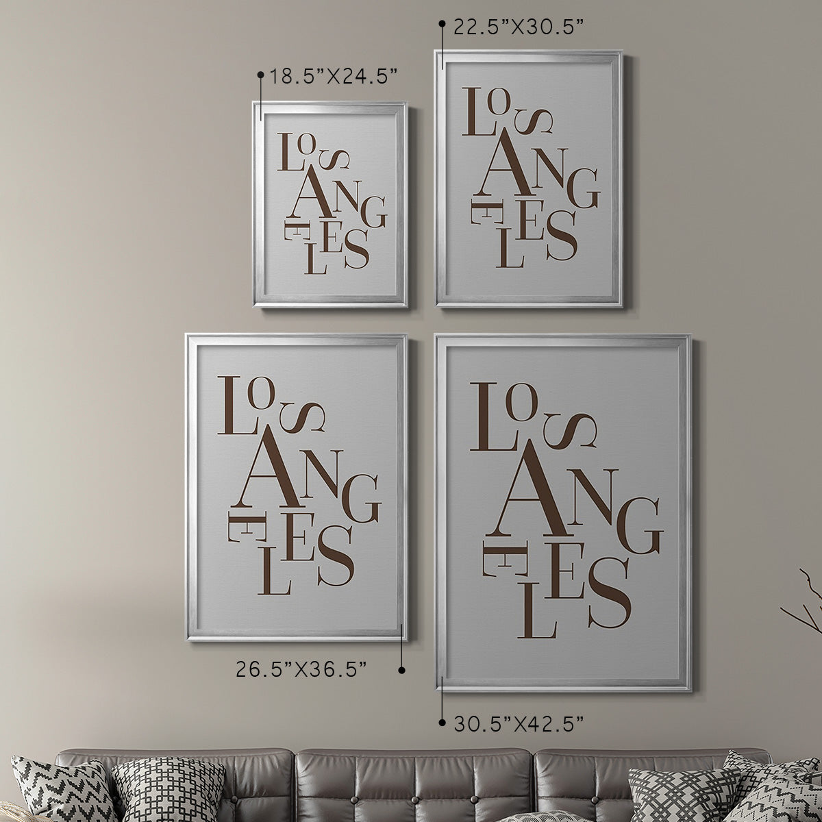 Neutral City Center Type III - Modern Framed Canvas Print