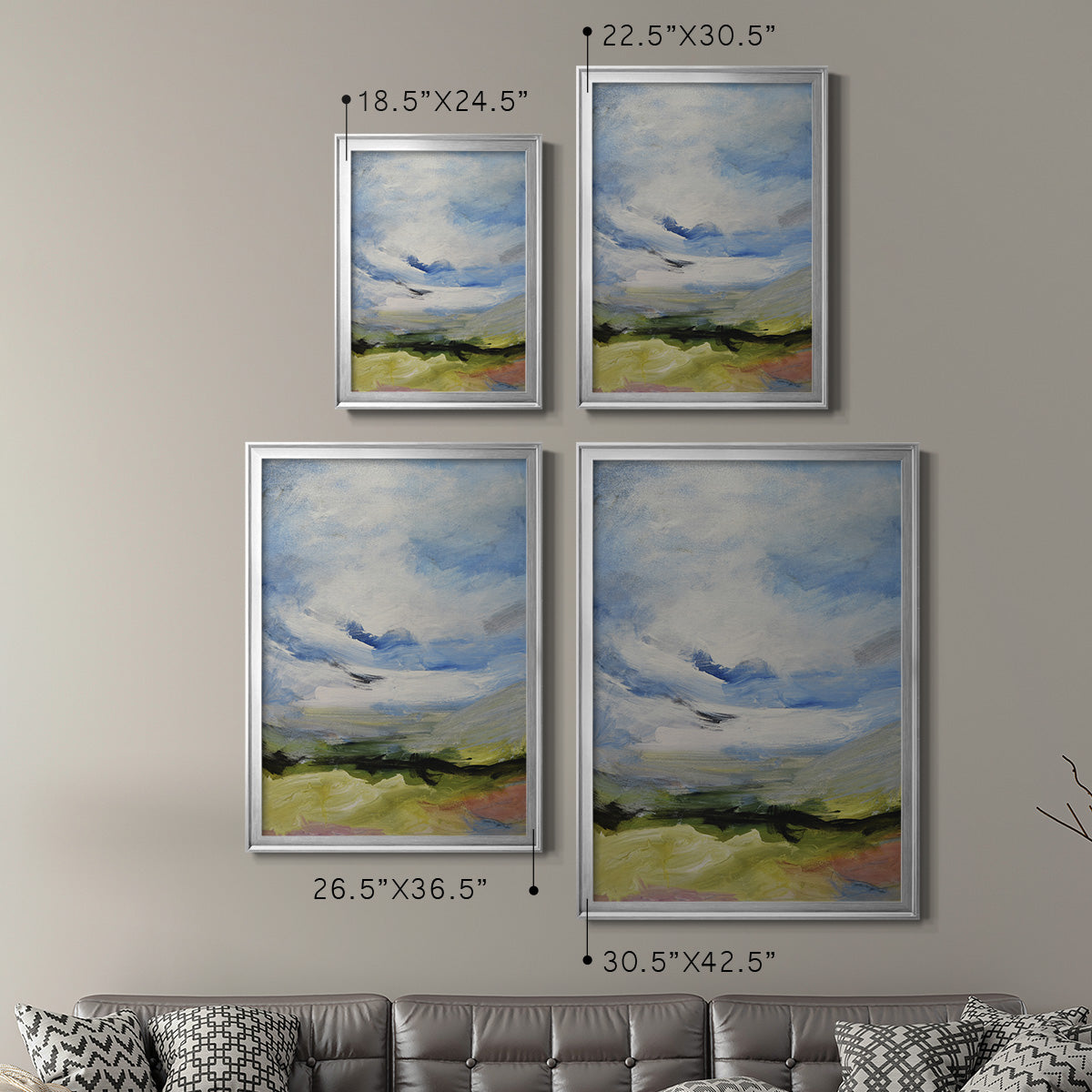 Around The Clouds IV - Modern Framed Canvas Print