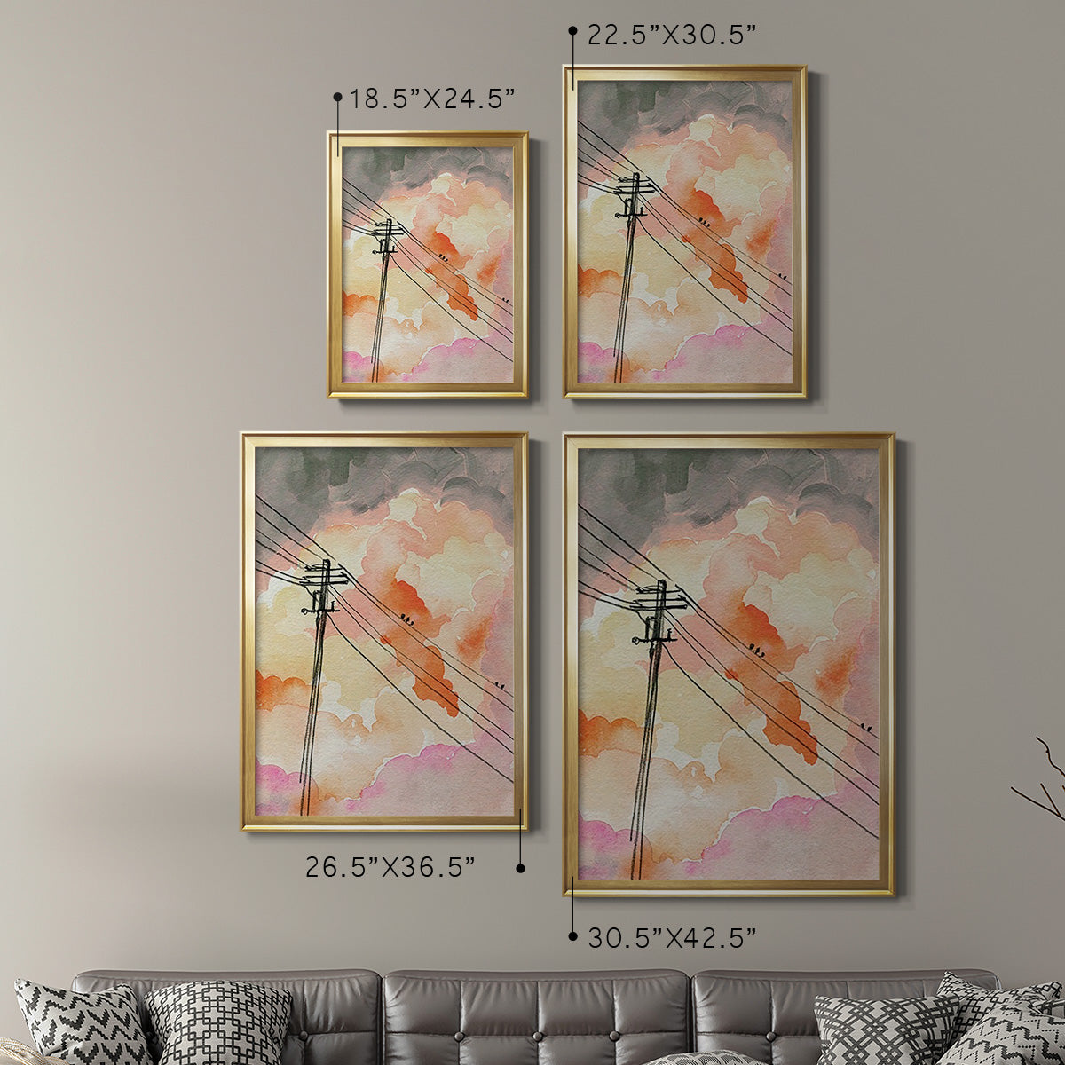 Cloudy Communication II - Modern Framed Canvas Print