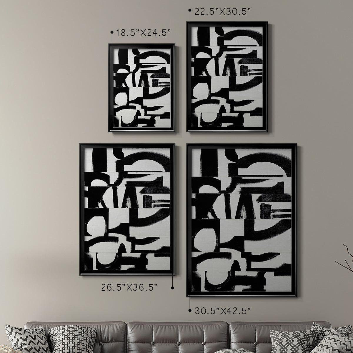 Prosperous Elements V10 - Modern Framed Canvas Print